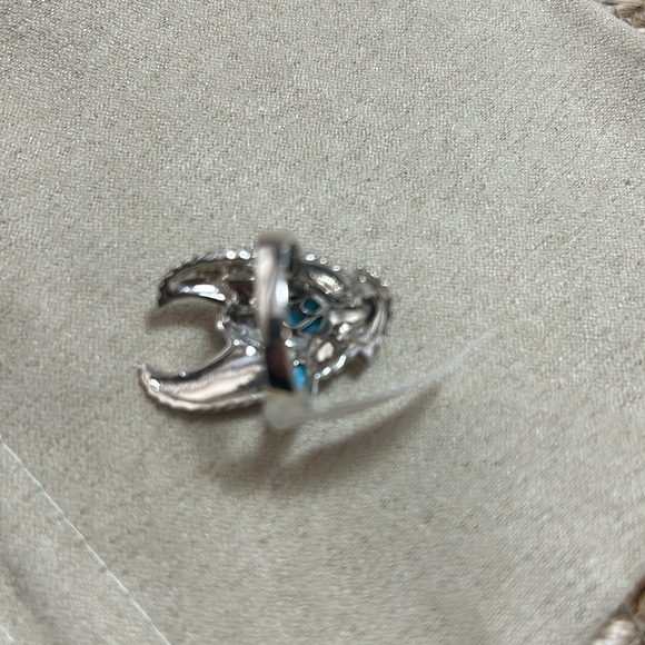 NWT JTV Silver Eagle Turquoise Ring Size 8 - Picture 3 of 6